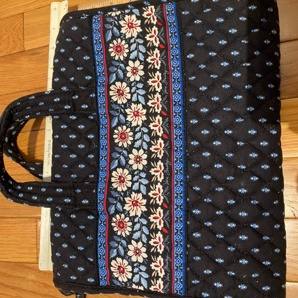 Vera Bradley “Alpine Black” Blue Plaid Hanging Makeup Shower Cosmetic Organizer